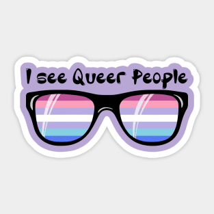 Bigender Sunglasses - Queer People Sticker